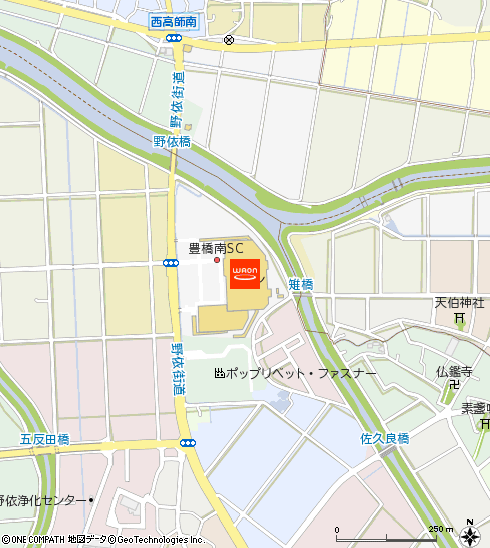 イオン豊橋南店付近の地図